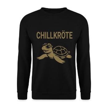 Chillige Schildkröte - Unisex Pullover - Schwarz - Vorne - Alina (178cm) & Michal (187cm)