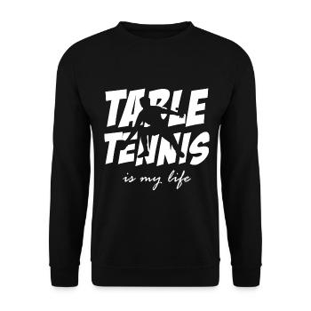 Table Tennis Tischtennis - Unisex Pullover - Schwarz - Vorne - Alina (178cm) & Michal (187cm)