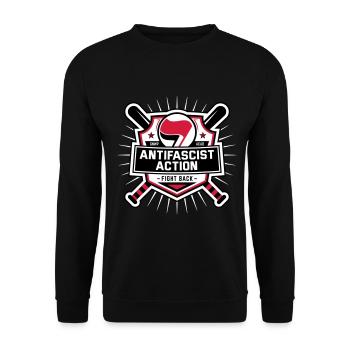 ANTIFA - Antifascist Action (I) - Unisex Sweatshirt - black - Front - Alina (178cm) & Michal (187cm)