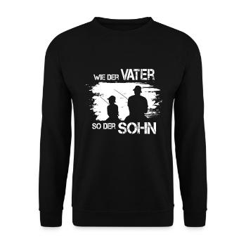 Wie Der Vater So Der Sohn Angler Fischer Rute - Unisex Pullover - Schwarz - Vorne - Alina (178cm) & Michal (187cm)