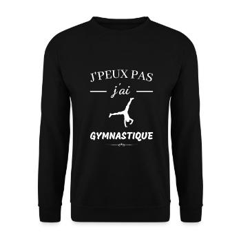 J'peux pas j'ai gym - Sweat-shirt Unisexe - noir - Devant - Alina (178cm) & Michal (187cm)