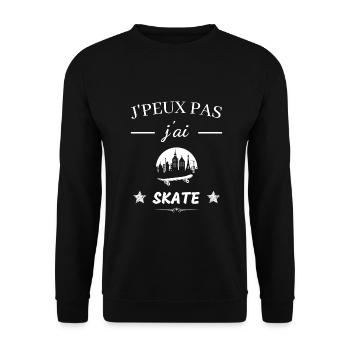 J'peux pas j'ai skate - Sweat-shirt Unisexe - noir - Devant - Alina (178cm) & Michal (187cm)