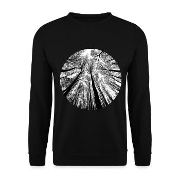Tree Circle Tree Silhouettes Forest Nature - Unisex Sweatshirt - black - Front - Alina (178cm) & Michal (187cm)