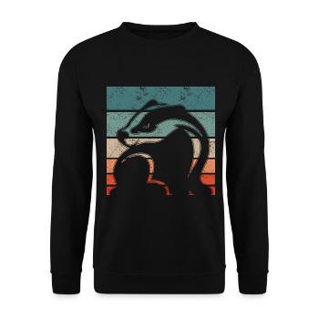 Rétro 1990- 1000 000 000 000 - Sweat-shirt Unisexe - noir - Devant - Alina (178cm) & Michal (187cm)