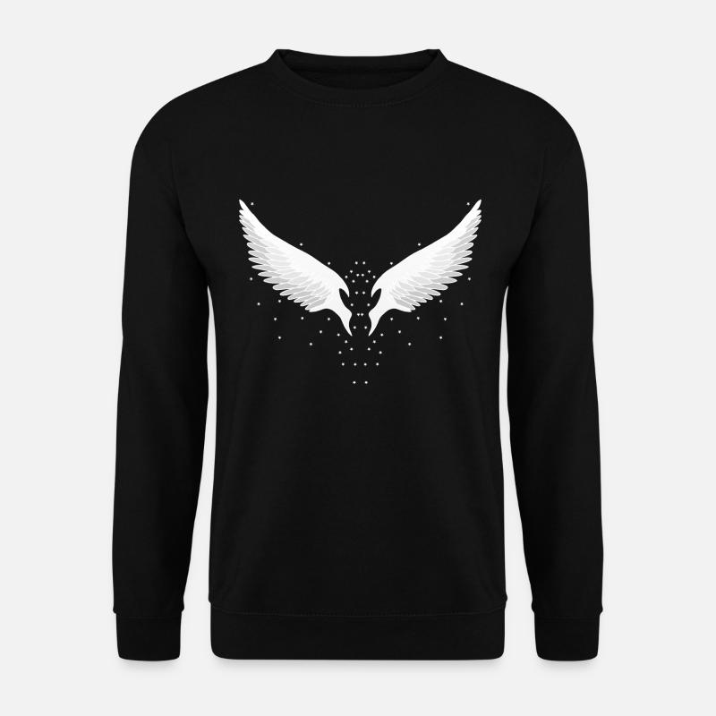 Engelsflügel mit Sternen - Unisex Pullover - Schwarz