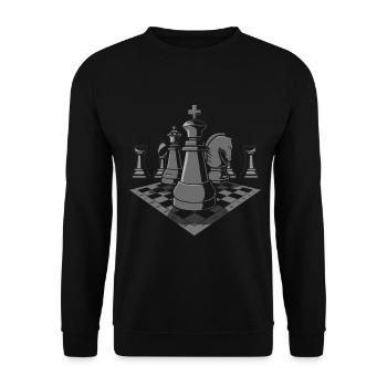 Pièce d’échecs - Sweat-shirt Unisexe - noir - Devant - Alina (178cm) & Michal (187cm)