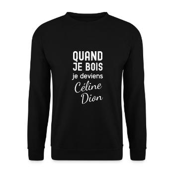 Quand je bois... - Sweat-shirt Unisexe - noir - Devant - Alina (178cm) & Michal (187cm)
