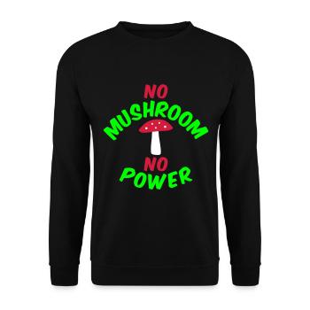 No mushroom no power (Fliegenpilz) - Unisex Pullover - Schwarz - Vorne - Alina (178cm) & Michal (187cm)