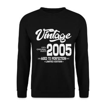 2005 vintage vintage cadeau d’anniversaire rétro - Sweat-shirt Unisexe - noir - Devant - Alina (178cm) & Michal (187cm)