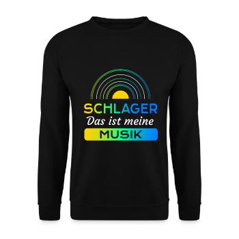 Schlager - Das ist meine Musik - Unisex Pullover - Schwarz - Vorne - Alina (178cm) & Michal (187cm)