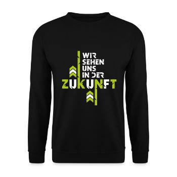 Wir sehen uns in der Zukunft - Unisex Pullover - Schwarz - Vorne - Alina (178cm) & Michal (187cm)