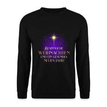 Besinnliche Weihnachten - Unisex Pullover - Schwarz - Vorne - Alina (178cm) & Michal (187cm)