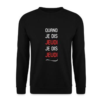 Jeudi - Sweat-shirt Unisexe - noir - Devant - Alina (178cm) & Michal (187cm)
