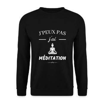 J'peux pas j'ai méditation - Sweat-shirt Unisexe - noir - Devant - Alina (178cm) & Michal (187cm)