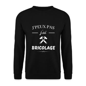 J'peux pas j'ai bricolage - Sweat-shirt Unisexe - noir - Devant - Alina (178cm) & Michal (187cm)