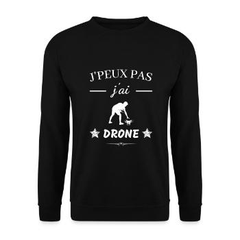 J'peux pas j'ai drone - Sweat-shirt Unisexe - noir - Devant - Alina (178cm) & Michal (187cm)