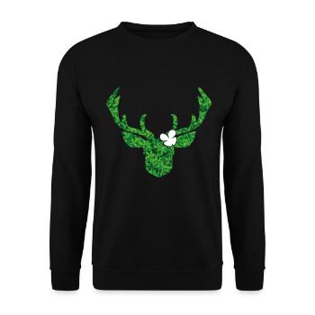 Deer with flower in white for the modern costume - Unisex Sweatshirt - black - Front - Alina (178cm) & Michal (187cm)