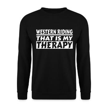 Western riding horse horses gift idea - Unisex Sweatshirt - black - Front - Alina (178cm) & Michal (187cm)
