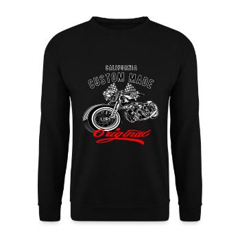 Motorbike Bike Chopper Vintage Design - Unisex Sweatshirt - black - Front - Alina (178cm) & Michal (187cm)