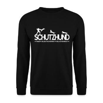 Schutzhund Ausdauer Loyalität Intelligenz Geschenk - Unisex Pullover - Schwarz - Vorne - Alina (178cm) & Michal (187cm)