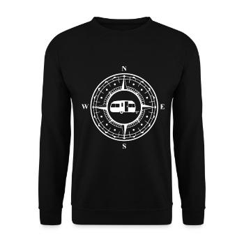 CARAVANE DANS COMPASS - (C) - Sweat-shirt Unisexe - noir - Devant - Alina (178cm) & Michal (187cm)