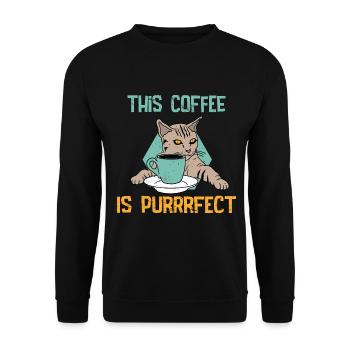 Cats Kitten Coffee Pet - Unisex Sweatshirt - black - Front - Alina (178cm) & Michal (187cm)