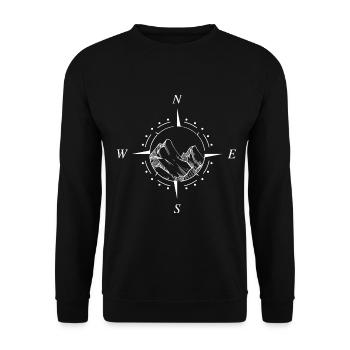Kompass - Berg - (10) - Unisex Pullover - Schwarz - Vorne - Alina (178cm) & Michal (187cm)