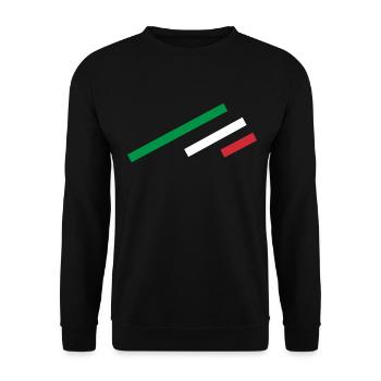 Italien Streifen - Unisex Pullover - Schwarz - Vorne - Alina (178cm) & Michal (187cm)