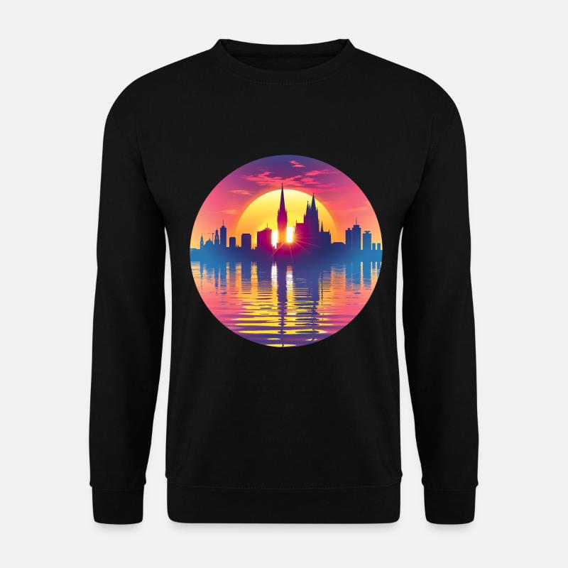 Wolfburg Skyline - Unisex Pullover - Schwarz
