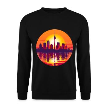 Berlin Skyline - Unisex Pullover - Schwarz - Vorne - Alina (178cm) & Michal (187cm)