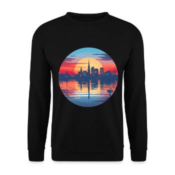 Ligne d’horizon de Bremerhaven - Sweat-shirt Unisexe - noir - Devant - Alina (178cm) & Michal (187cm)