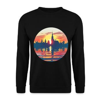 Horizon de Chemnitz - Sweat-shirt Unisexe - noir - Devant - Alina (178cm) & Michal (187cm)