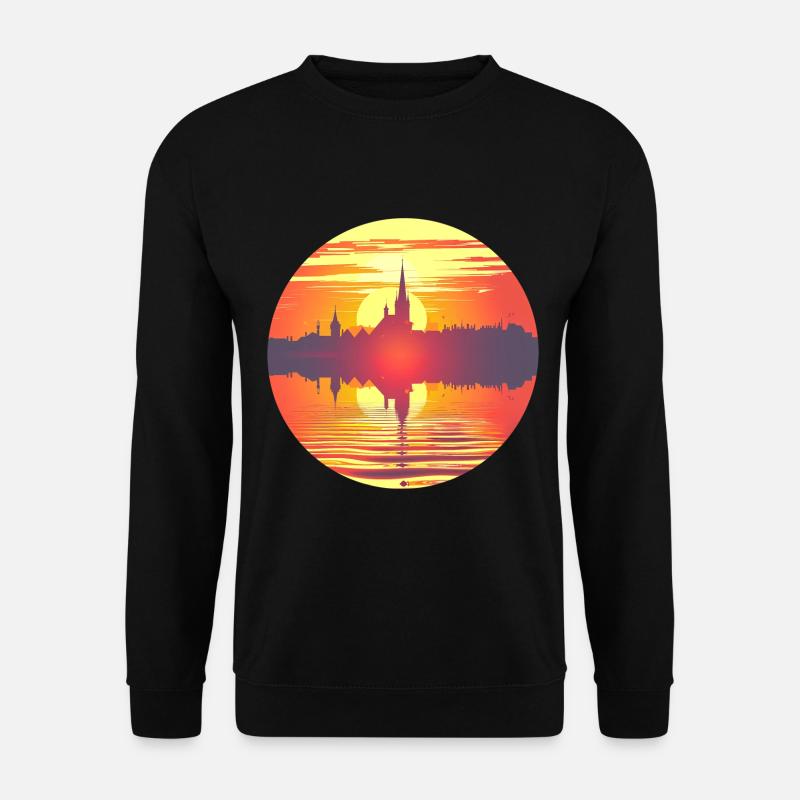 Flensburg Skyline - Unisex Pullover - Schwarz