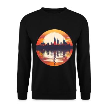Gieben Skyline - Unisex Sweatshirt - black - Front - Alina (178cm) & Michal (187cm)