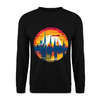 Düren Skyline - Unisex Sweatshirt - black - Front - Alina (178cm) & Michal (187cm)
