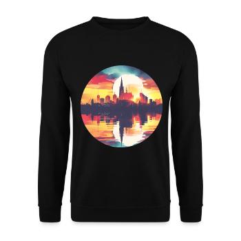 Ligne d’horizon de Sarrebruck - Sweat-shirt Unisexe - noir - Devant - Alina (178cm) & Michal (187cm)