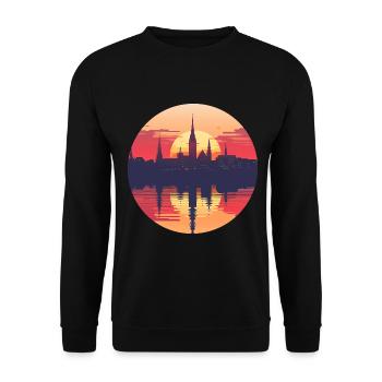 Salzgitter Skyline - Unisex Pullover - Schwarz - Vorne - Alina (178cm) & Michal (187cm)