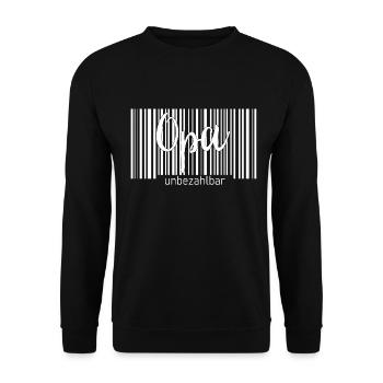 Opa Geschenk unbezahlbar Bester Opa Geburtstag - Unisex Pullover - Schwarz - Vorne - Alina (178cm) & Michal (187cm)