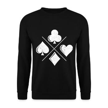 Poker Card Chips - Texas Holdem Poker - Unisex Sweatshirt - black - Front - Alina (178cm) & Michal (187cm)