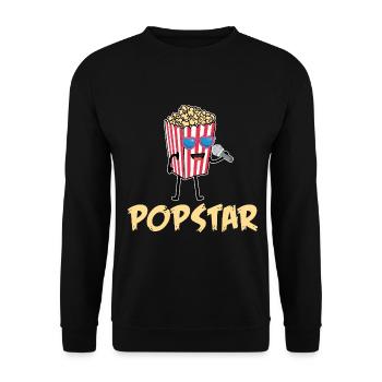 Popcorn - Unisex Sweatshirt - black - Front - Alina (178cm) & Michal (187cm)