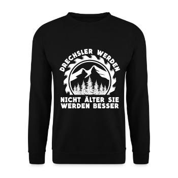 Drechseln Tischler Drechslerei Schreiner Drechsler - Unisex Pullover - Schwarz - Vorne - Alina (178cm) & Michal (187cm)