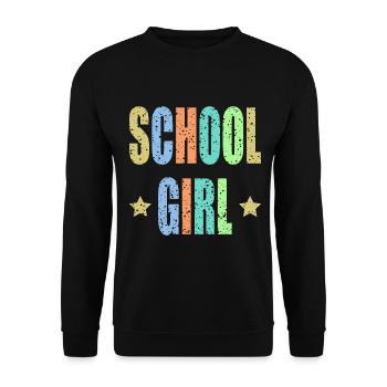 School Girl Vintage Design for School - Unisex Sweatshirt - black - Front - Alina (178cm) & Michal (187cm)
