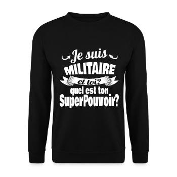 je suis militaire - Sweat-shirt Unisexe - noir - Devant - Alina (178cm) & Michal (187cm)