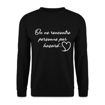 Citation Rencontre Saint-Valentin - Sweat-shirt Unisexe - noir - Devant - Alina (178cm) & Michal (187cm)
