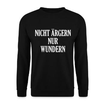Nicht Ärgern Nur Wundern - Unisex Pullover - Schwarz - Vorne - Alina (178cm) & Michal (187cm)