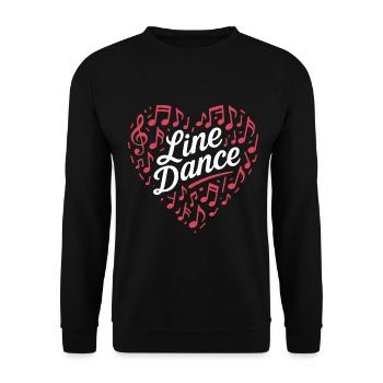 Danse en ligne - Danse avec le cœur - Musique Cadeau - Sweat-shirt Unisexe - noir - Devant - Alina (178cm) & Michal (187cm)