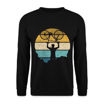 Retro Radcross Cyclocross Cyclocross Cross Country Race - Unisex Sweatshirt - black - Front - Alina (178cm) & Michal (187cm)