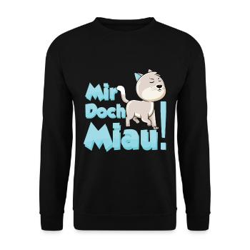 Mir Doch Miau - Katzen - Unisex Pullover - Schwarz - Vorne - Alina (178cm) & Michal (187cm)