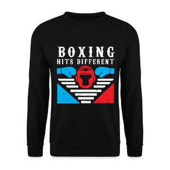 Boxe Boxer Gants de boxe Boxing Club de boxe Club de boxe - Sweat-shirt Unisexe - noir - Devant - Alina (178cm) & Michal (187cm)