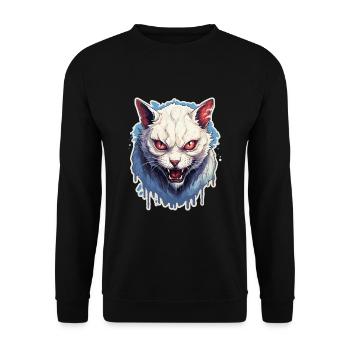 Cat Horror Halloween - Unisex Sweatshirt - black - Front - Alina (178cm) & Michal (187cm)